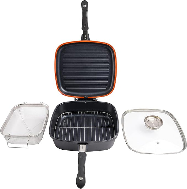 Kenmore Wyatt Aluminum Stackable All in One Multi-Function Cookware Set (Grill, Fry, Steam, Saute)