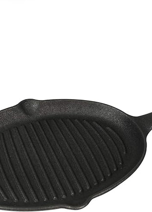 Jim Beam JB0159, Heavy Duty Construction, Pre Seasoned Cast Iron Skillet with Wooden Base and Mitt, Black,Small