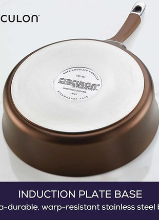 Circulon Symmetry Dishwasher Safe Hard Anodized Nonstick Cookware Pots and Pans Set, 11-Piece, Chocolate