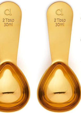Apace Living Coffee Scoop (Set of 2) - 2 Tablespoon (2 Tbsp / 1/8 Cup / 1 oz) - The Best Stainless Steel Measuring Spoons for Coffee, Tea, and More