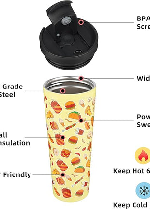 BJPKPK 26oz Tumbler With lid And Straw Stainless Steel Travel Coffee Mug Insulated Tumblers Cups,Yummy