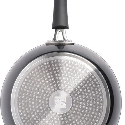 Kenmore Arlington Healthy Nonstick Ceramic Coated Forged Aluminum Induction Cookware, 12-Piece, Black Exterior/Grey Interior