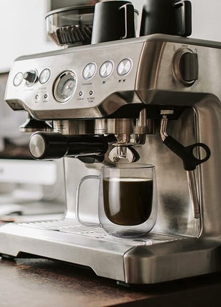 Glass Coffee Mug, 8.5 oz Double Walled Insulated Cup Heat-resistant for Tea Coffee Latte Cappuccino Espresso Iced Tea Dishwasher & Microwave Safe, Set of 1 (Round)