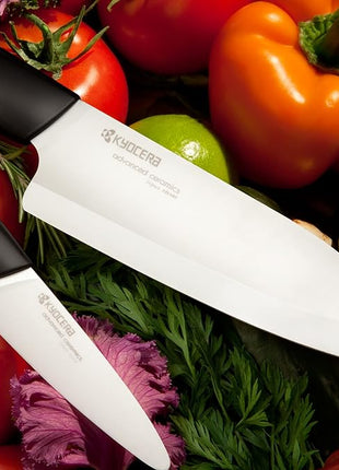 Kyocera 5.5" & 3" White Blade Black Handle - Gift Box Knife Set