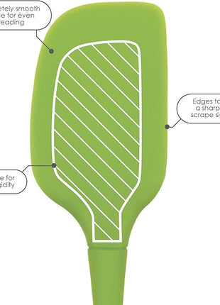 Tovolo Flex-Core All Silicone Spatula, Tapered Edge, Ergonomic Handle, Heat Resistant, Charcoal