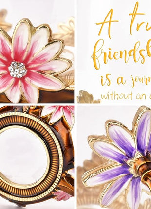 OEAGO Friendship Gifts for Women Best Tea Cup Friend Gifts for Women Flower Coffee Mug Christmas Birthday Gifts for Female Coworker