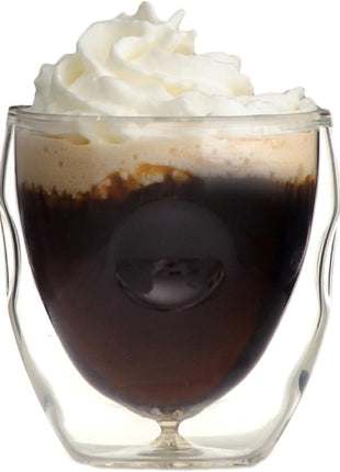 Ozeri Moderna Artisan Series Double Wall Beverage and Espresso Shot Glasses, 2-Ounce, Set of 4