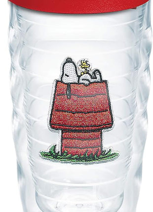 Tervis Peanuts Best Buddies Collection Snoopy Woodstock House Made in USA Double Walled Insulated Tumbler Travel Cup Keeps Drinks Cold & Hot, 10oz Wavy, House