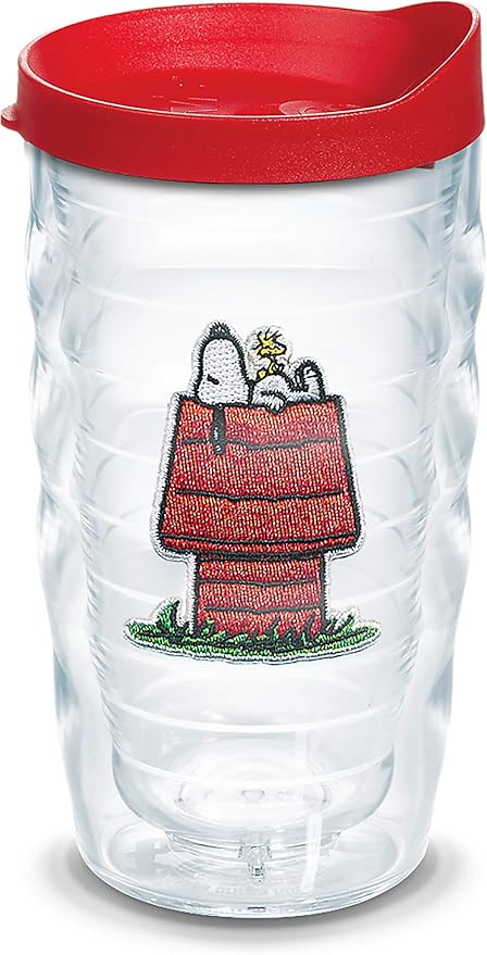 Tervis Peanuts Best Buddies Collection Snoopy Woodstock House Made in USA Double Walled Insulated Tumbler Travel Cup Keeps Drinks Cold & Hot, 10oz Wavy, House