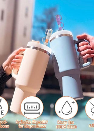 AIERSA 5Pcs Silicone Straw Cover Cap Compatible with 30&40 Oz Tumblers, Straw Tip Covers for Cups Accessories