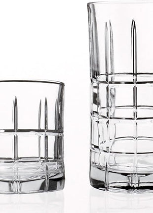 Anchor Hocking Manchester Drinking Glasses Set 16 Piece Set (8 Rocks Glasses & 8 Tumbler Glasses)