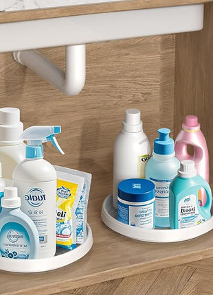 Lazy Susan Organizers for Kitchen Storage - Turntables for Cabinet, Pantry Organization Countertop,Vanity and Table,10 Inch Rotating Tray Spice Rack, Bathroom Fridge and Makeup Organizing,Non Skid