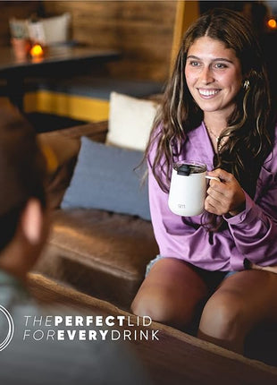 Simple Modern Travel Coffee Mug with Lid and Handle | Reusable Insulated Stainless Steel Coffee Tumbler Tea Cup | Gifts for Women Men Him Her | Voyager Collection | 12oz | Moonlight