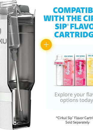 Cirkul 40oz. Fog Stainless Steel Tumbler with Handle, All-Day StrawSip™, Double-Wall Insulated