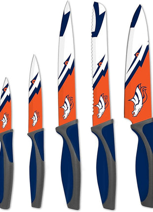 The Sports Vault NFL Denver Broncos 5-Piece Kitchen Knife Set