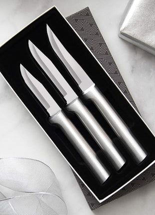 Rada Cutlery 3-Piece Paring Knife Galore Knife Gift Set, Silver Handles