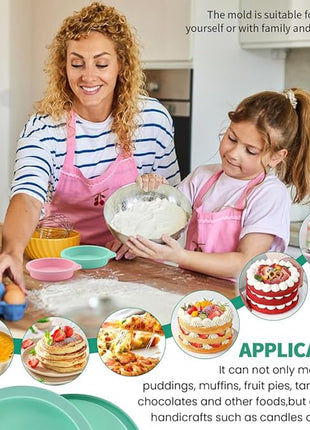 4Pcs Air Fryer Egg Mold Round Silicone Round Silicone 4'' Burger Buns Moulds Air Fryer Bites Egg Molds for Muffin Lids,Toast,Baking Hamburger,Non-Stick Air Fryer Accessories