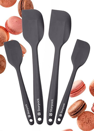 StarPack 'Scrape & Stir' Silicone Spatula Set (4 Pcs) - Heat Resistant Spatula Set 600°F - Food Grade Kitchen Spatulas - Nonstick Silicone Baking & Cooking Spatula - Rubber Spatulas for Kitchen Use