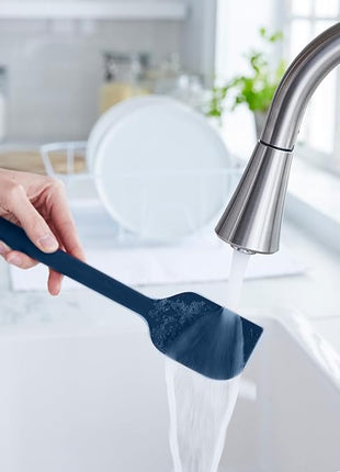 GreenPan Silicone 5 Piece Cooking Utensil Set, Slotted & Solid Spoon, Turner, Spatula, Whisk, Flexible Nonstick Kitchen Tools, Steel Core, Heat-Resistant Anti-Slip Handle BPA-Free Dishwasher Safe Blue