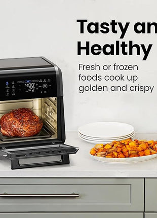 Chefman 12-Quart 6-in-1 Air Fryer Oven with Digital Timer, Touchscreen, and 12 Presets - Family Size Countertop Convection Oven, Dishwasher-Safe Parts