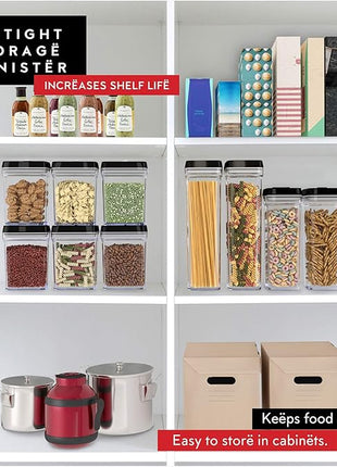 DWËLLZA KITCHEN Pasta Storage Containers for Pantry Airtight - 2 Pc Spaghetti Container Storage - Ideal for Spaghetti & Noodles, Kitchen Pantry Organization and Storage - Keeps Food Fresh & Dry