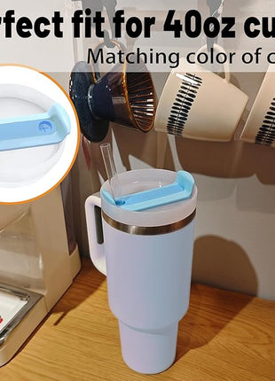 40 OZ Tumbler Lid Replacement Fit for Stanley Cup, 2 Pack Replacement Lids, Spill Proof Tumbler Covers for Stanley Cup Accessories (Opaque - Azure)