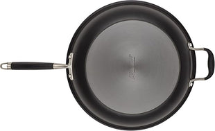 Anolon Advanced Home Hard Anodized Nonstick Frying Pan, 14.5 Inch – Large Skillet with Helper Handle, 14 Inch Nonstick Frying Pan, Durable Cookware - Onyx
