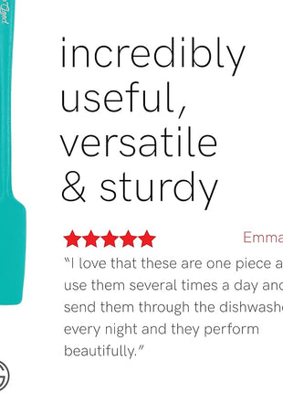 UpGood Silicone Spatula Set 600°F - High Heat Resistant Nonstick, Small and Large Kitchen Spatulas - Flexible BPA Free Professional Grade Cookware - Utensils for Cooking, Baking, Mixing(4 Pcs, Teal)