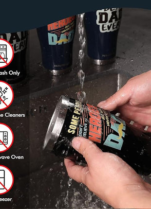 HAUSHOF Dad Gifts Tumbler 20oz Stainless Steel, Birthday Gifts for Father/Husband/Men from Daughter, Son, Kids, Wife - Heroes Dad, Black