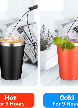 VEGOND 12oz Tumbler Stainless Steel Tumbler bulk Vacuum Insulated Double Wall Travel Tumbler with Lid and Straw Reusable Tumbler, Black 1 Pack