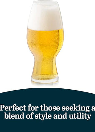 Libbey Entertaining Essentials Tall Craft Beer Glasses - Elegant Beer Glass Set of 6 - IPA Tulip Glasses for Imports, Indian Pale Ales, & Classics