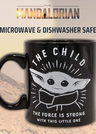 Silver Buffalo Star Wars The Mandalorian Force is Strong with this Little One Ceramic Coffee Mug, 20-Ounces