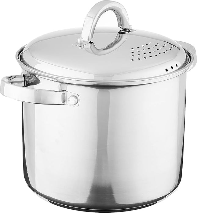Oster Sangerfield Stainless Steel Cookware 5-Quart Pasta Pot w/Steamer & Strainer Lid