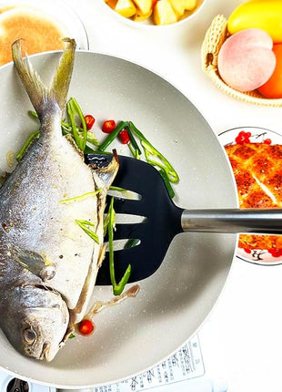 3Pcs Silicone Spatula Set Heat Resistant Spatulas for Nonstick Cookware Fish Turner Plastic Spatulas Rubber Wok Spatula, Long Large Spatula Silicone Cooking Use Kitchen Utensils Set