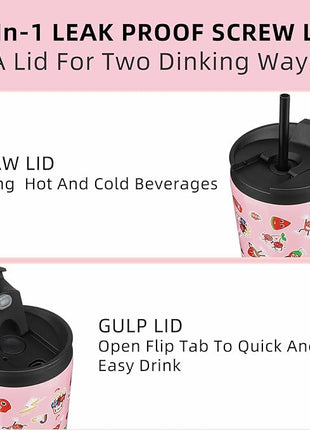 BJPKPK 34oz Stainless Steel Insulated Tumbler With lid And Straw Travel Coffee Thermal Tumblers Cup For Women And Men,Passionate Pink