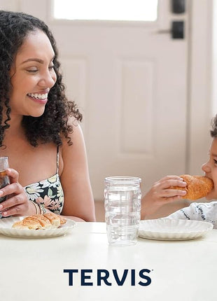 Tervis Clear & Colorful Tabletop Made in USA Double Walled Insulated Tumbler Travel Cup Keeps Drinks Cold & Hot, 10oz Wavy, Clear