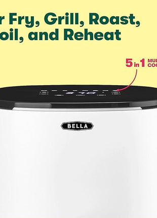BELLA 2.9QT Touchscreen Air Fryer, No Pre-Heat Needed, No-Oil Frying, Fast Healthy Evenly Cooked Meal Every Time, Dishwasher Safe Non Stick Pan and Crisping Tray for Easy Clean Up, Matte White