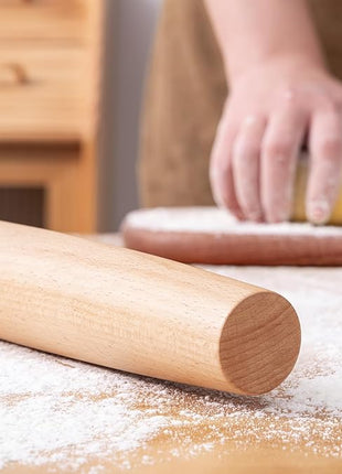 AISOSO French Rolling Pin, 15.75 Inches Wood Rolling Pins for Baking, Extra Long Classic Wooden Dough Roller for Fondant Pizza Pie Crust Cookie Pastry, Kitchen Baking Essentials, Light Yellow