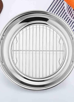 TeamFar Round Cooling Rack Set of 2, 7½ Inch Round Baking Steaming Roasting Rack Set Stainless Steel, Healthy & Dishwasher Safe, Mirror Finish & Rust Free