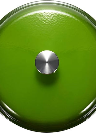 Amazon Basics Cast Iron Dutch Oven Pot with Lid, Enameled, Round, Dual Handles, Heavy-Duty, Small, 4.3-Quart, Green