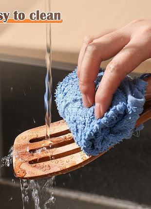 Wooden Spoons for Cooking, 11 Pcs Wood Cooking Utensils Set with Holder, Natural Acacia Wooden Kitchen Tools, Nonstick Cookware, Easy Clean, Kitchen Utensil Set for Mom, Wife Cooking Gifts