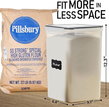 WHITE FEATHER SUPPLIES 2 PC [8.5L / 287 Oz] Extra Large Airtight Food Storage Containers with Lids - BPA Free Kitchen and Pantry Organization Containers for Baking Supplies, Cereal, Flour, Sugar, Rice