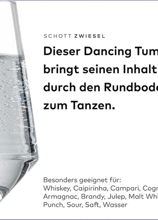 Zwiesel Glas Pure German Crystal Glassware Collection, 2 Count (Pack of 1), Dancing Party Tumblers Cocktail Glass
