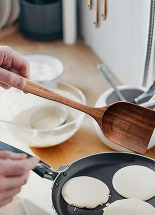 12 Pack Wooden Spoons for Cooking - Natural Teak Kitchen Utensils Set with Spatulas