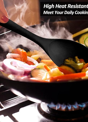 Upgrade Silicone Spatula Spoon Set,VOVOLY Heat Resistant Rubber Spoonula, Seamless Non-Stick Flexible Scrapers for Baking Mixing Tool,3 Pack, Red