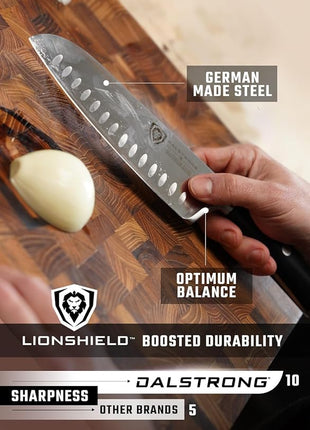Dalstrong Santoku Knife - 7 inch - Gladiator Series ELITE - High Carbon German Steel - Sheath Included - Razor Sharp Kitchen Knife - Asian Vegetable Knife - NSF Certified