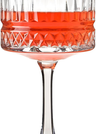 Pasabahce Premium Vintage Extra Large Coupe Glasses Set of 4 - Extra Large Goblet Exclusive Gin,Margarita,Wine, Cocktail, Champagne Glasses- Crystal Design - 16,9 Oz Long Stem Glassware