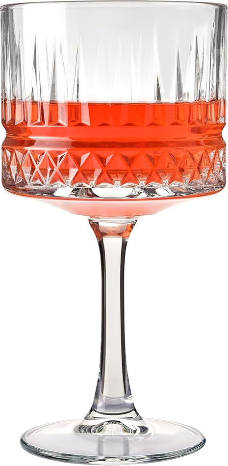 Pasabahce Premium Vintage Extra Large Coupe Glasses Set of 4 - Extra Large Goblet Exclusive Gin,Margarita,Wine, Cocktail, Champagne Glasses- Crystal Design - 16,9 Oz Long Stem Glassware