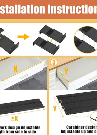 Famhap Spice Drawer Organizer 24 Pcs with 24 Plastic Spice Jars and Labels，Interlocking Expandable Seasoning Rack Tray Insert for Kitchen Drawers, Spice Rack Drawer