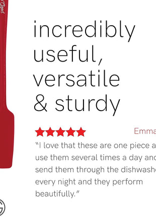 UpGood Silicone Spatula Set 600°F - High Heat Resistant Nonstick, Small and Large Kitchen Spatulas - Flexible BPA Free Professional Grade Cookware - Utensils for Cooking, Baking, Mixing(4 Pcs, Red)